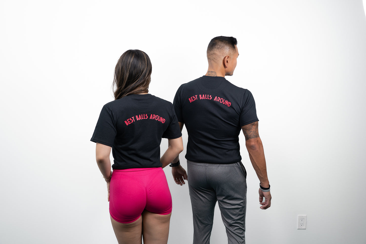 T- Shirts - unisex - press on logo on the front / Slogan (Best Balls Around) on the back of the shirt